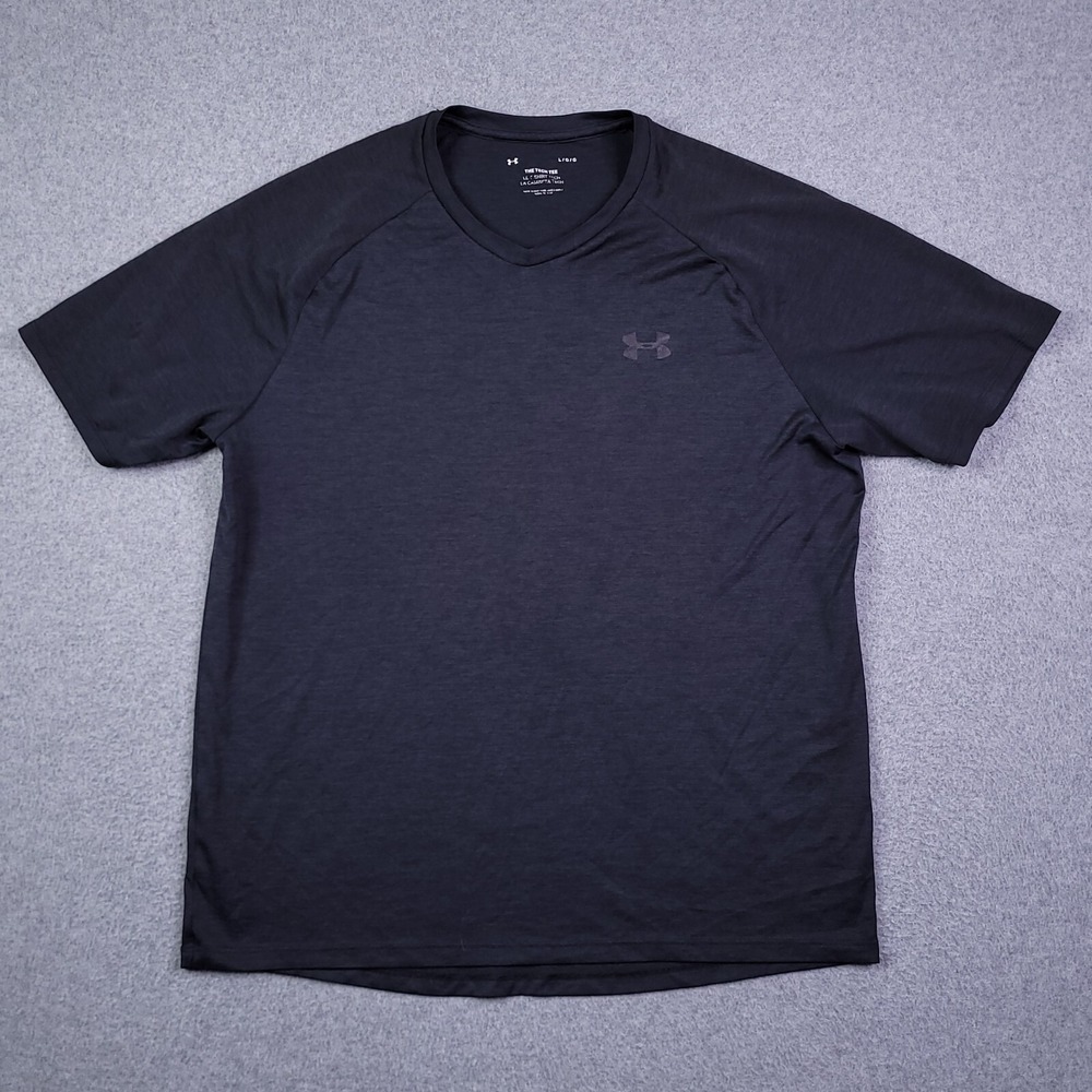 Under Armour T Shirt Adult Large Athletic Short Sleeve Black Activewear Mens